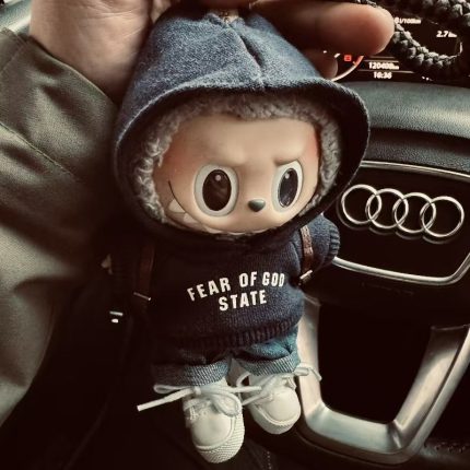 Printed sweatshirt set suitable for 17cm Labubu(excluding dolls)